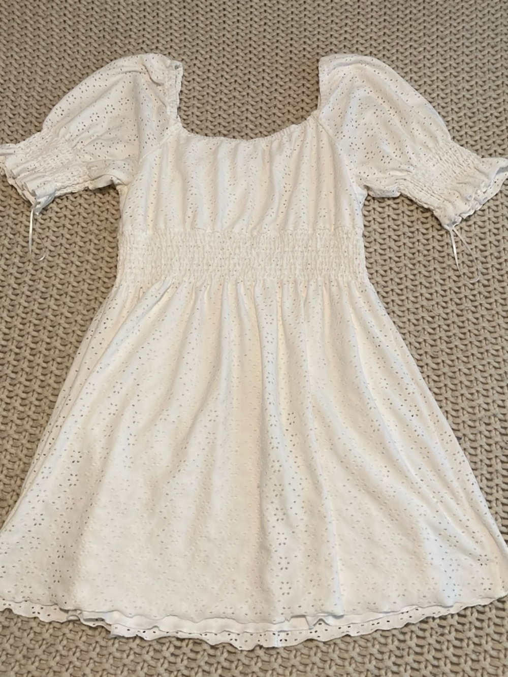 URBAN Romantics White Eyelet Smocked Kids Dress